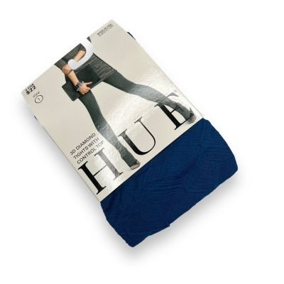 Hue Women’s 1 Pair Of 3D Diamond Tights W/ Control Top Size 1 Imperial Blue